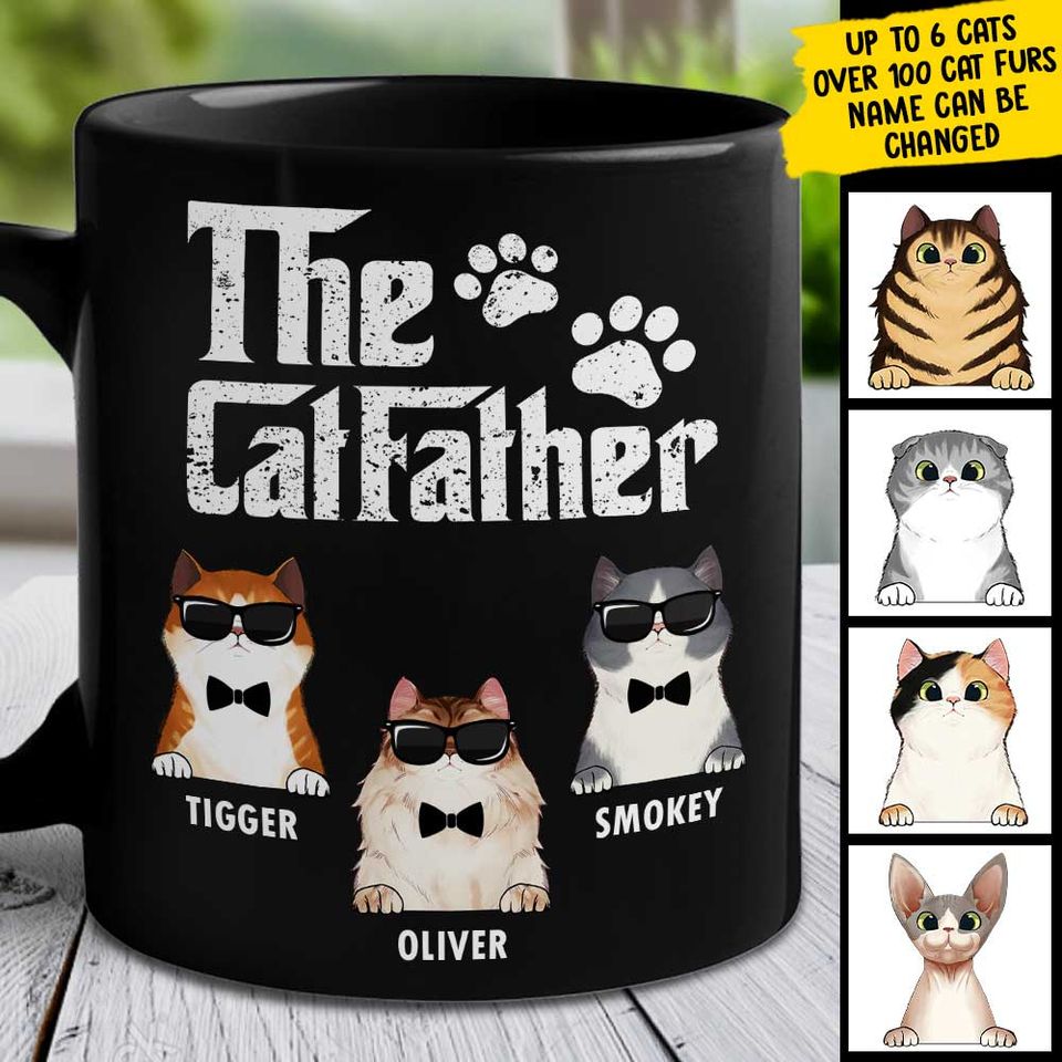 Cat Father Custom Pet Dad Gift For Father's Day Personalized Mug