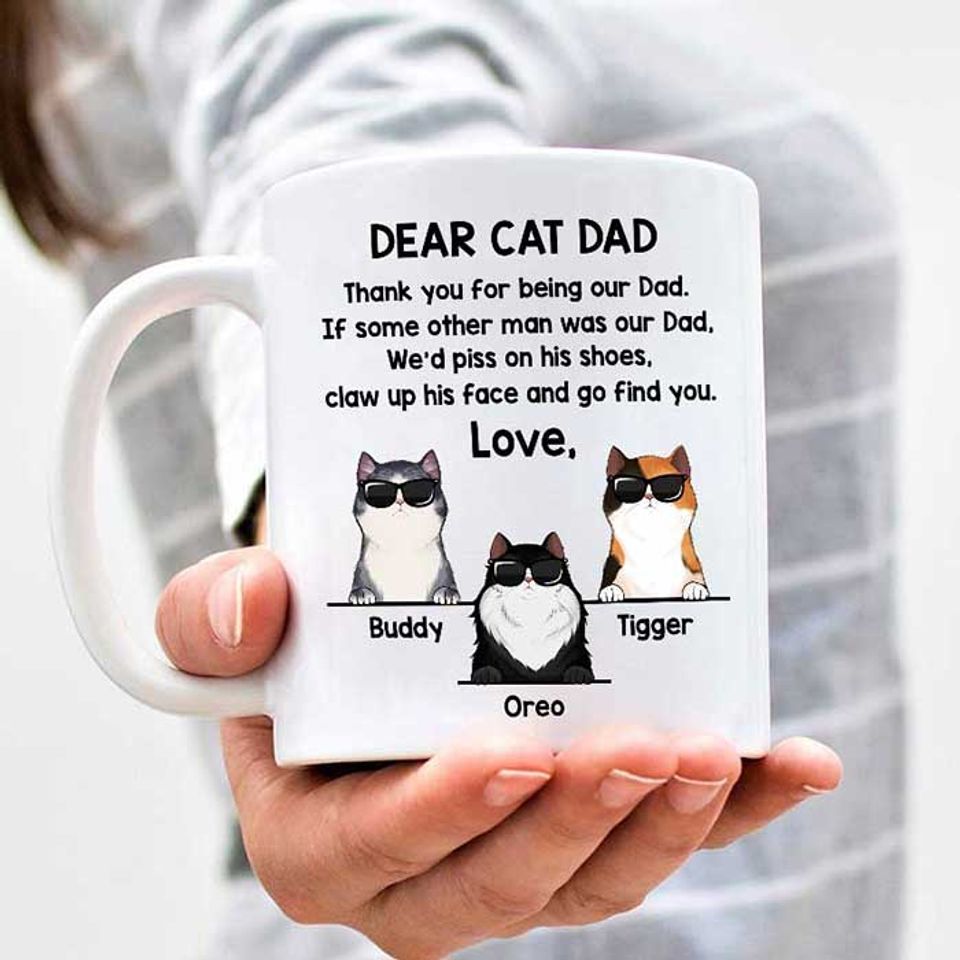 Cat Dad Father's Day Gift Custom Personalized Mug