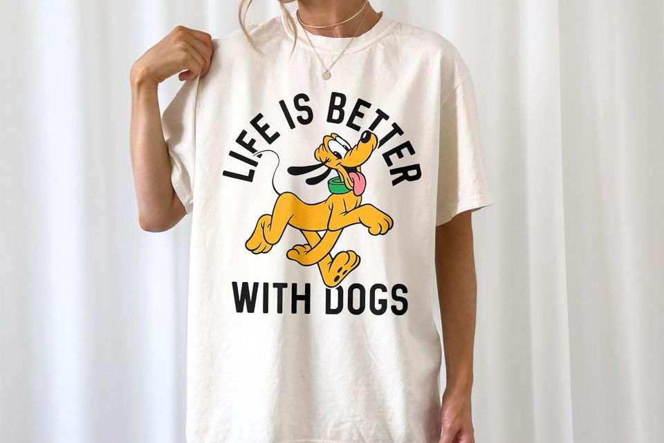 Disney Pluto Life is Better with Dogs T-Shirt, Mickey And Friends Shirt