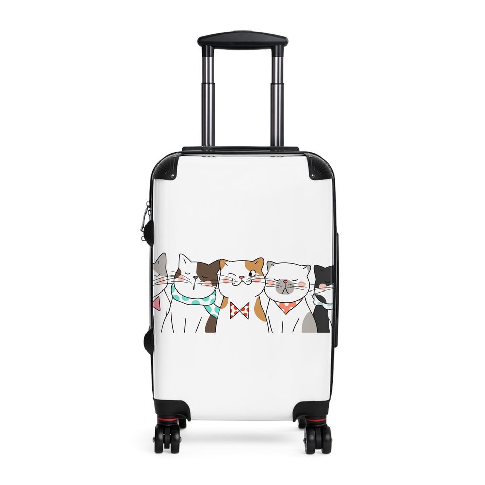 Cute Cat cats kitty kitten Luggage Suitcase Carry-On Carryon Bag Wheels 360 Swivel Handle