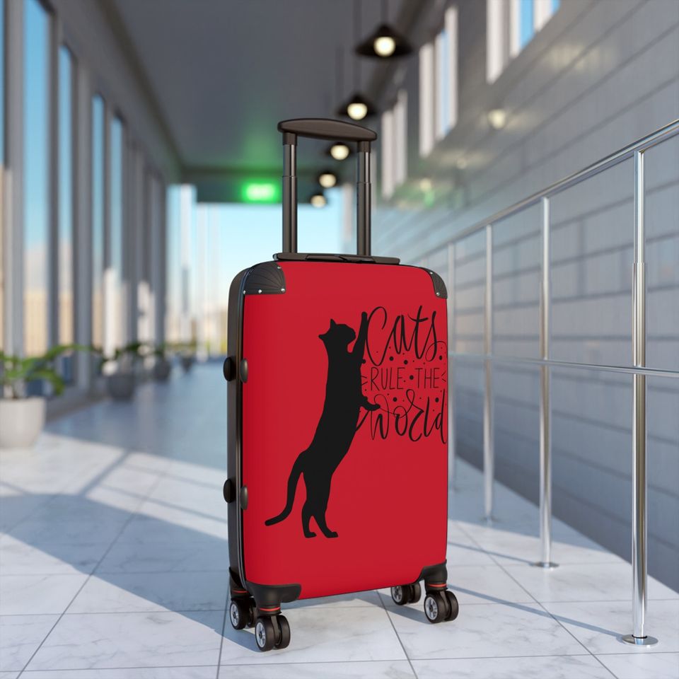 Suitcase,cat lovers, travelling, companion, stylish, unique, fashionable, 360 degree swivel, wheels, perfect gift for him, her, co-worker