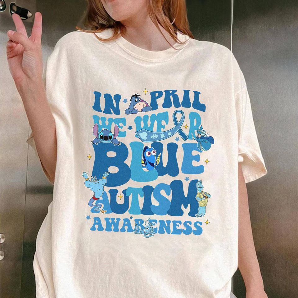 In April We Wear Blue Disneyland Autism Awareness Shirt