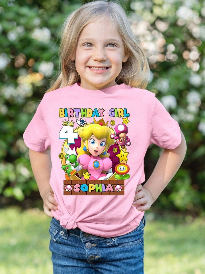 Super Princess Peach Birthday Shirt | Custom Princess Peach Shirt