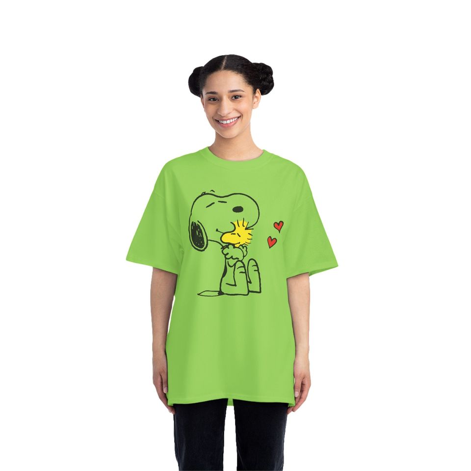 Snoopy and Woodstock Heartwarming Hug Tee, Snoopy Short-Sleeve T-Shirt