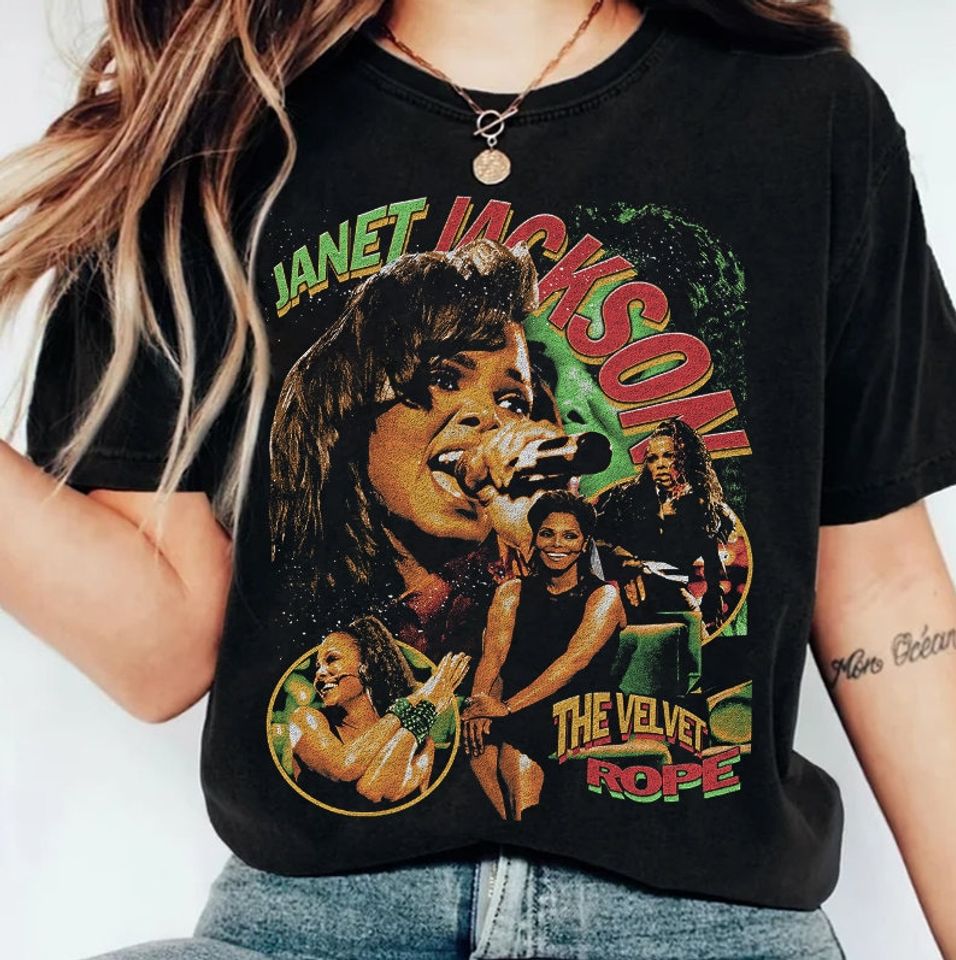 Janet Jackson Shirt Vintage Style Janet Jackson Shirt Janet Jackson Homage Shirt American Singer Shirt, Rap Tees hip hop