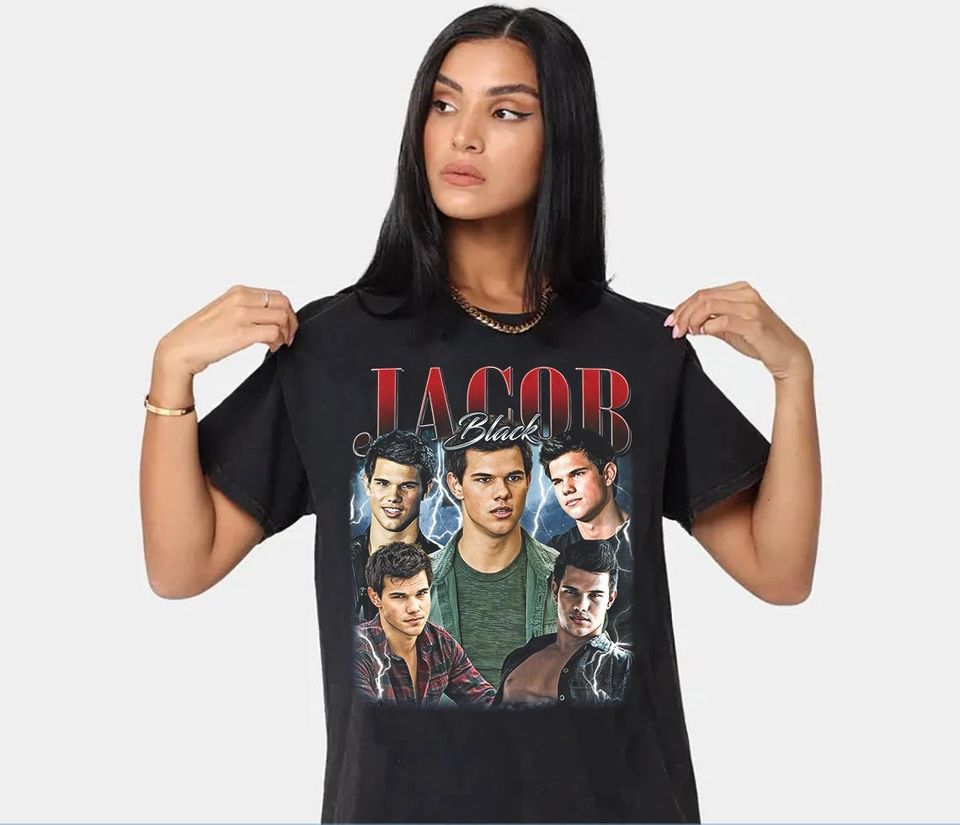 Vintage Jacob Black Vintage 90's shirt,Taylor Lautner Fan Made Tee - Team Jacob Now Timnas