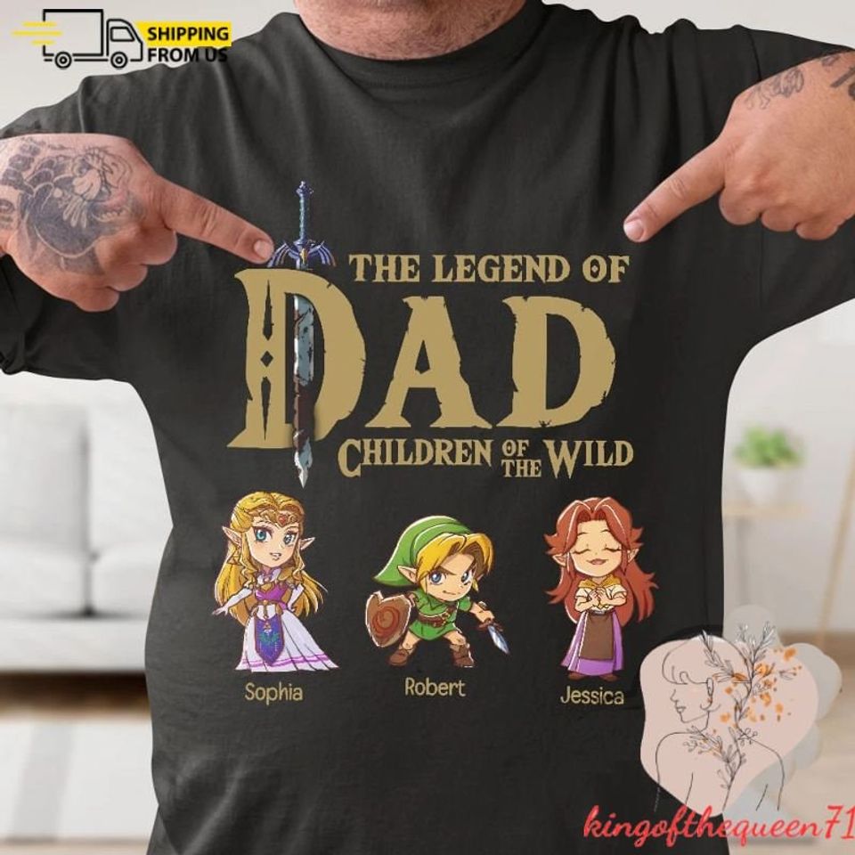 Dad The Legend Of Dad Personalized T-Shirt, Zelda Dad Shirt, Zelda Link Shirt