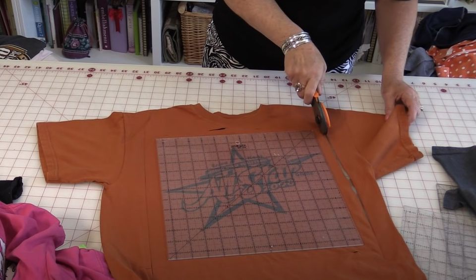 cutting t-shirt blocks