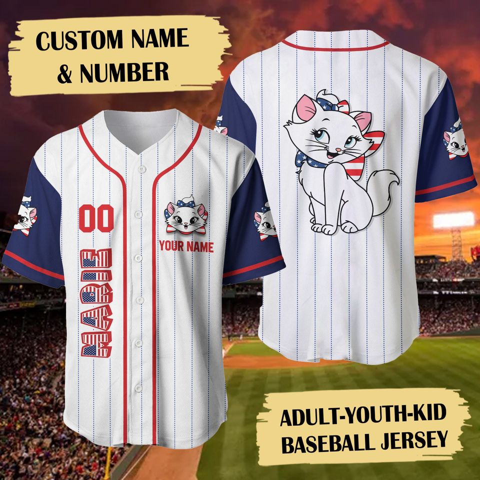 The Aristocats July Day Baseball Jersey Custom, Personalized 4th July Baseball Jersey