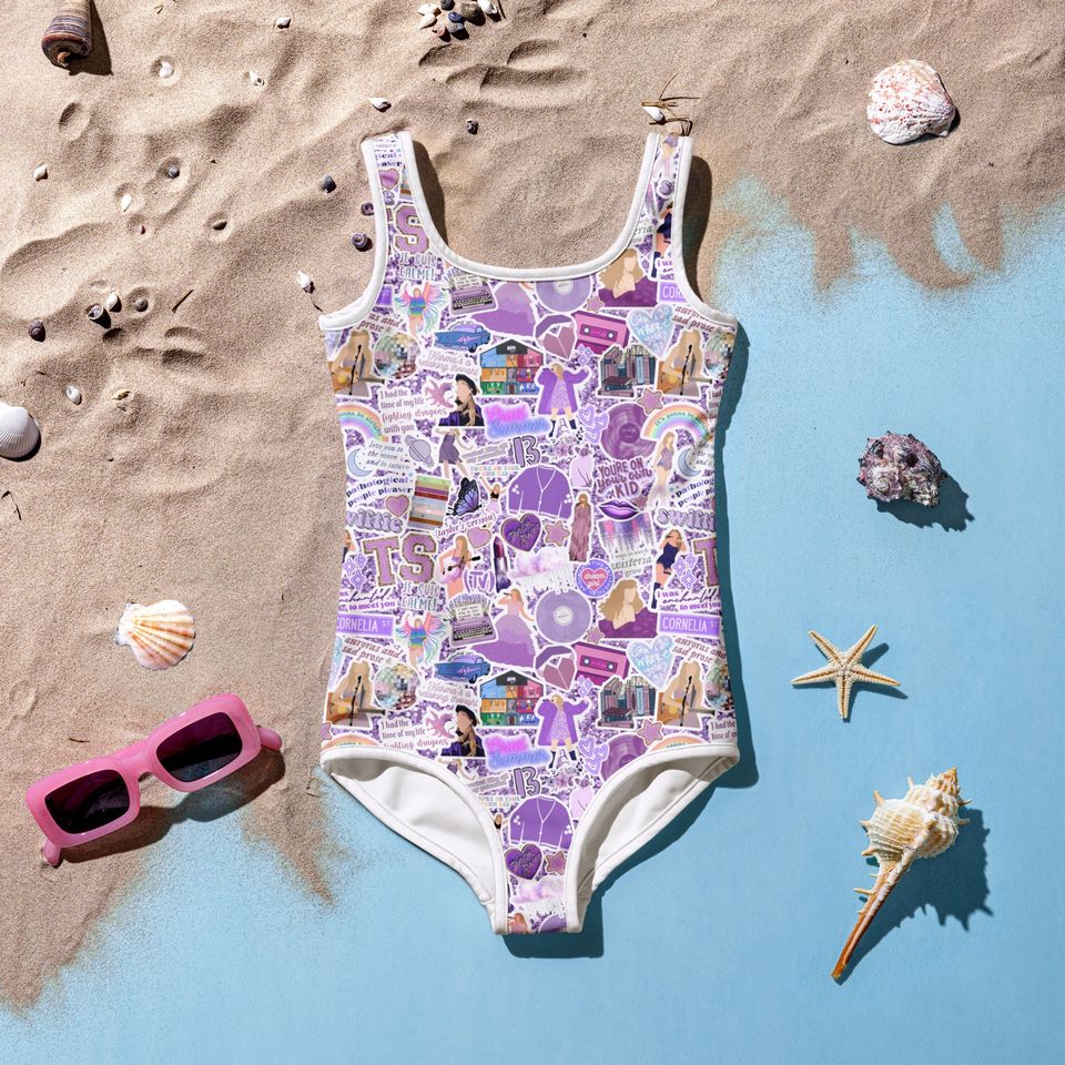 taylor version Print Kids Swimsuit, Tayor Merch, T Swift Gift, Beach Apparel