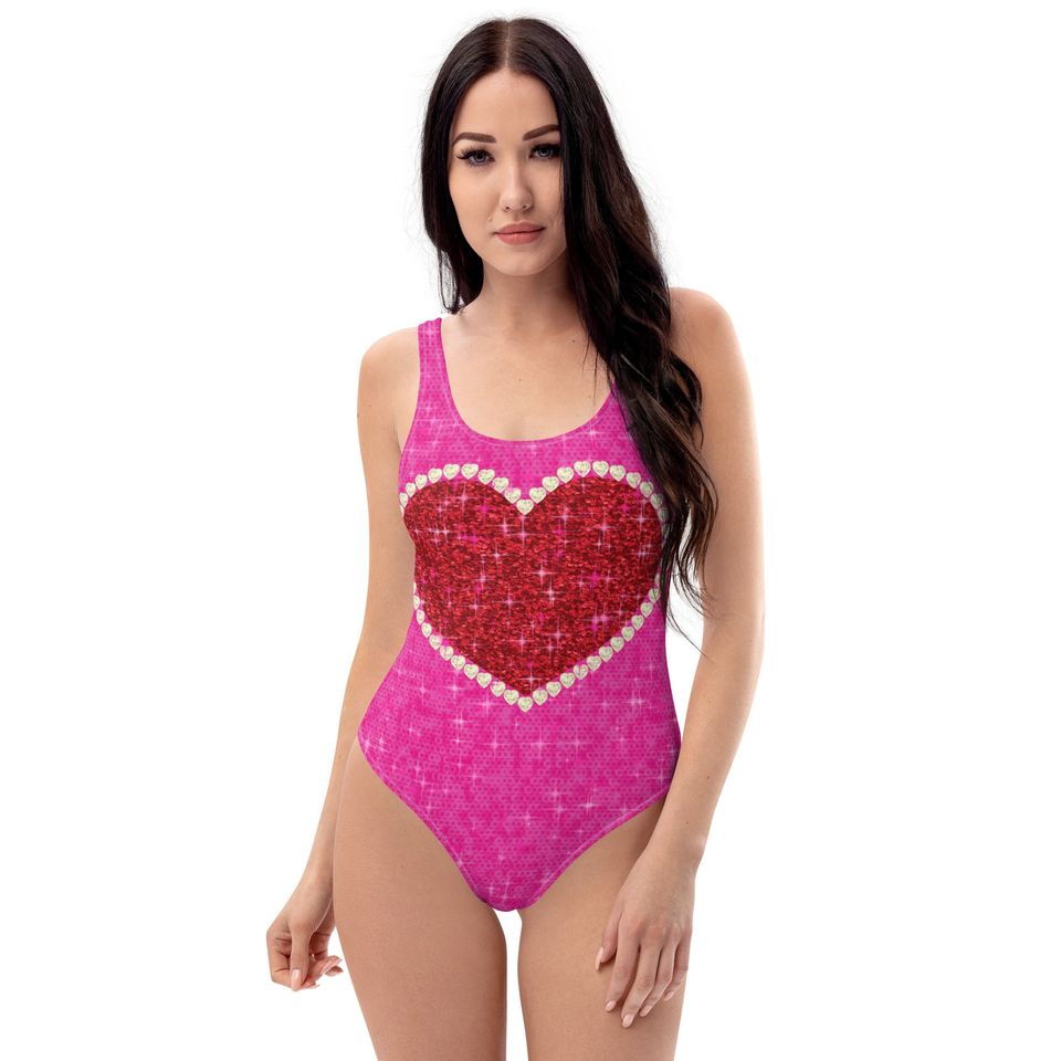 Taylor inspired concert wear heart outfit, red and pink heart, Swimsuit, concert outfit