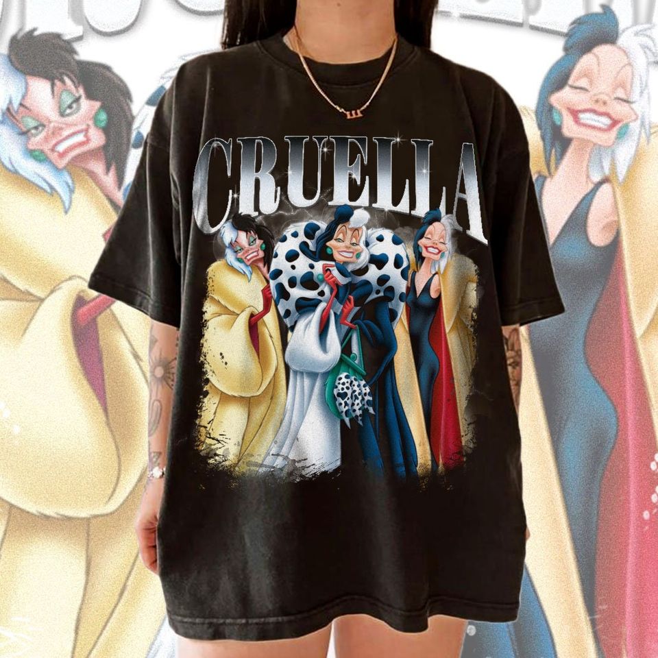 Cruella de Vil Shirt Funny Tee, 101 Dalmatians Tees, Vintage Graphic T-shirt