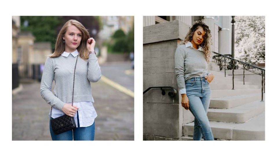 Wearing collars in sweaters or out