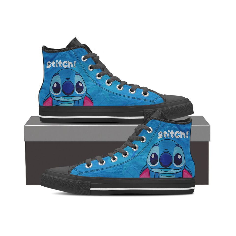 Disney Blue Stitch Men's High Top Sneakers