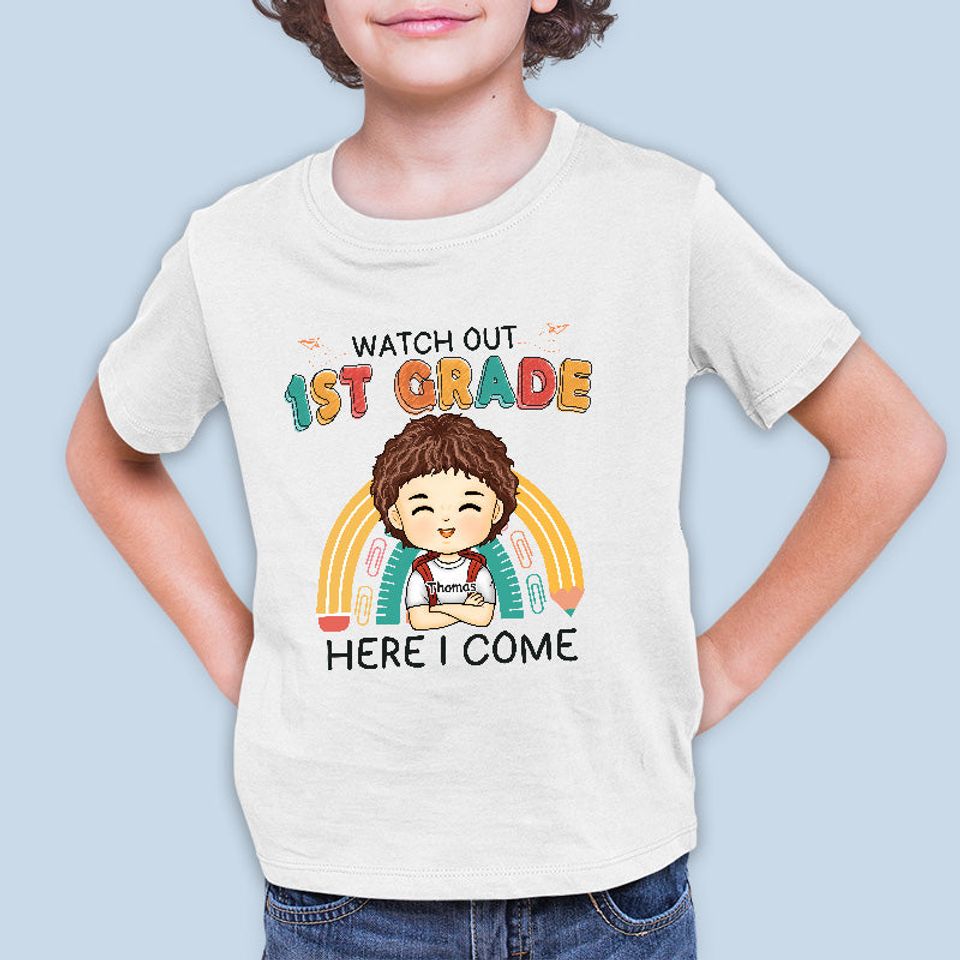 Watch Out Second Grade Here I Come - Personalized Custom T-shirt, Back To School Gift