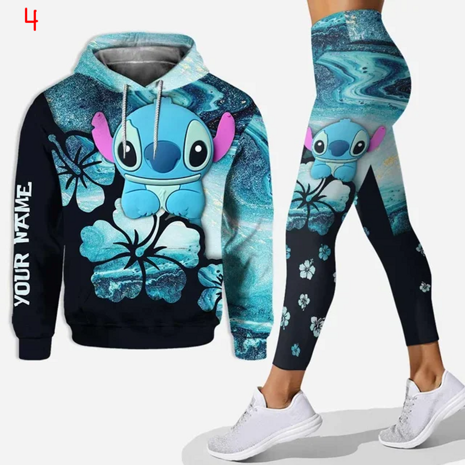 Disney Stitch 3D Hoodie Leggings Set