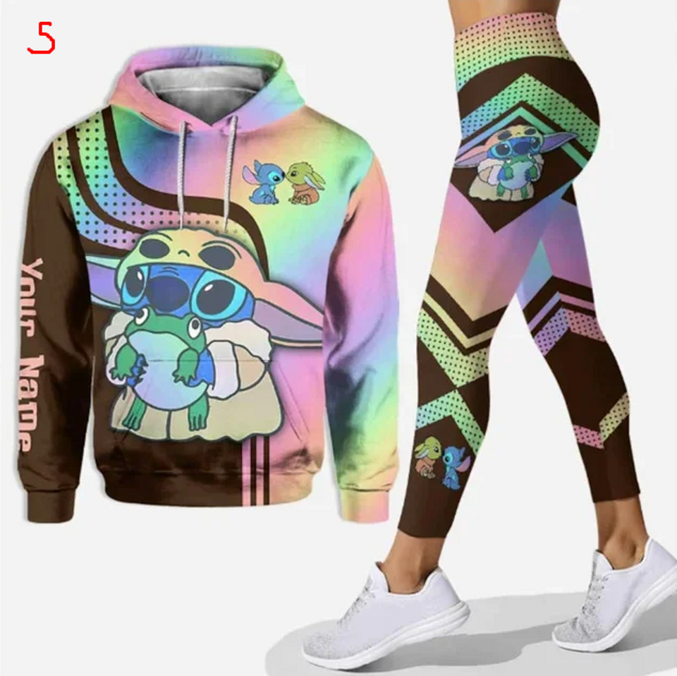 Disney Stitch 3D Hoodie Leggings Set