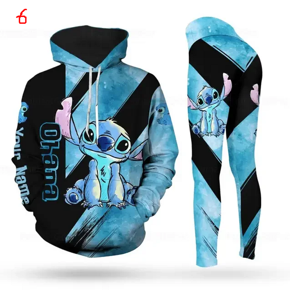 Disney Stitch 3D Hoodie Leggings Set