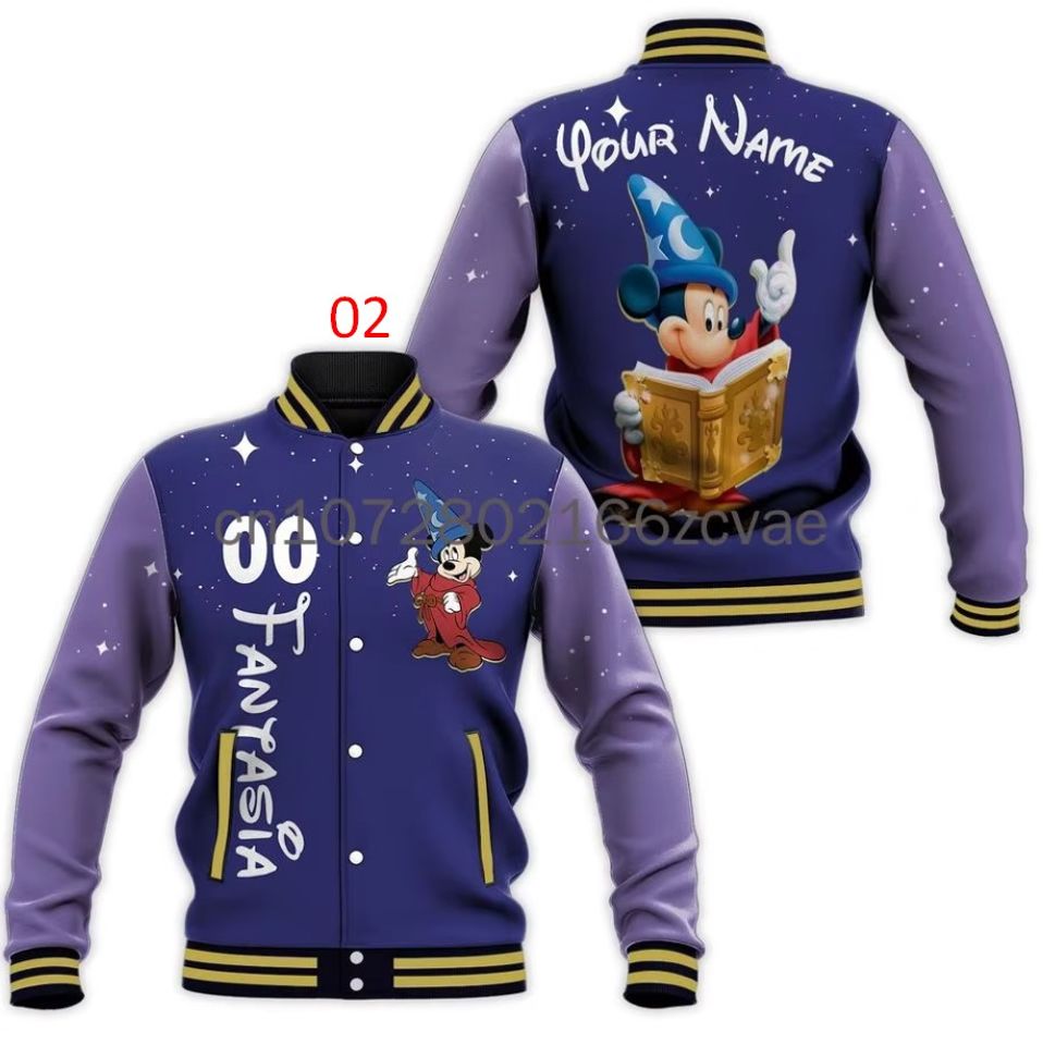 Custom Name Minnie Mouse Baseball Jacket Disney Casual Baseball Jacket