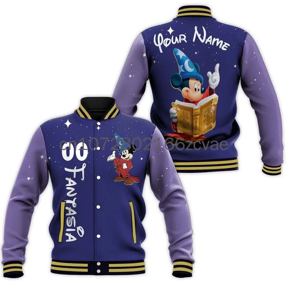 Custom Name Minnie Mouse Baseball Jacket Disney Casual Baseball Jacket