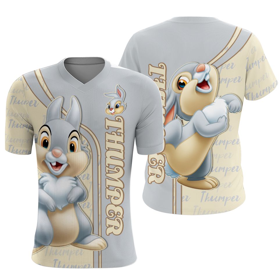 Giant Thumper Rabbit Grey Yellow Patterns Disney T-shirts
