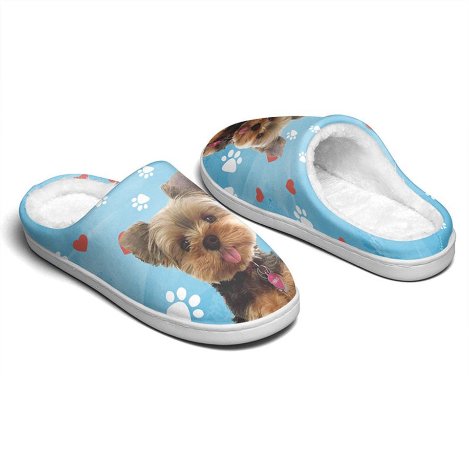 Custom Photo Pawsitively Chilly Merry And Bright - Dog & Cat Personalized Slippers