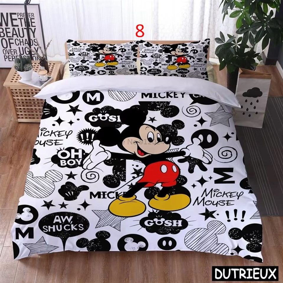Cute Disney Minnie Mouse Kawaii Bedding Set Mickey Mouse 3D Cartoon