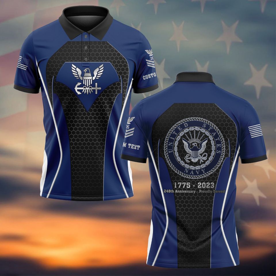 Customized U.S Navy Birthday 248th Anniversary Proudly Served – Polo Shirt