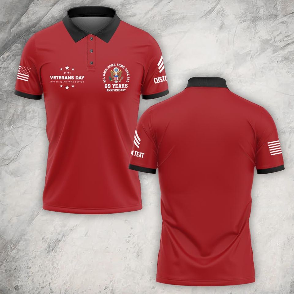 Customized Veterans Day 69 Years Anniversary N1022 – Polo Shirt