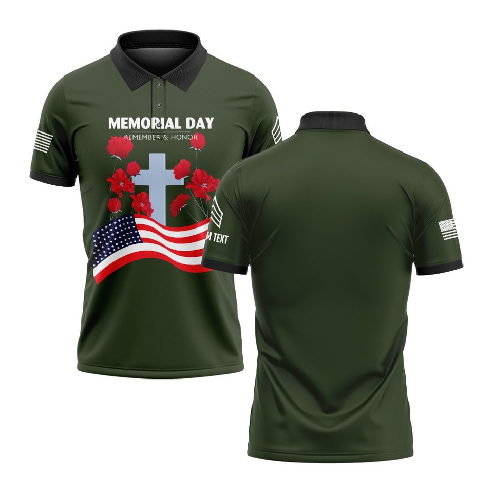 Memorial Day Poppy Flower – Polo Shirt
