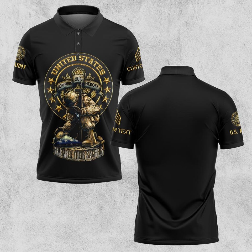 Customized U.S Veteran Honor The Fallen – Polo Shirt