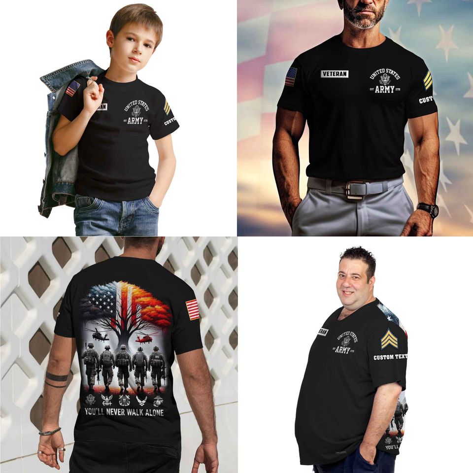 Veteran Custom T-shirt x “You’ll never walk alone” Apparel Shirts