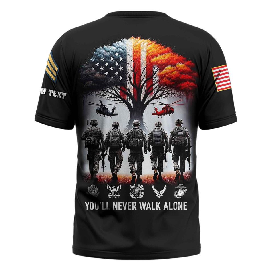 Veteran Custom T-shirt x “You’ll never walk alone” Apparel Shirts