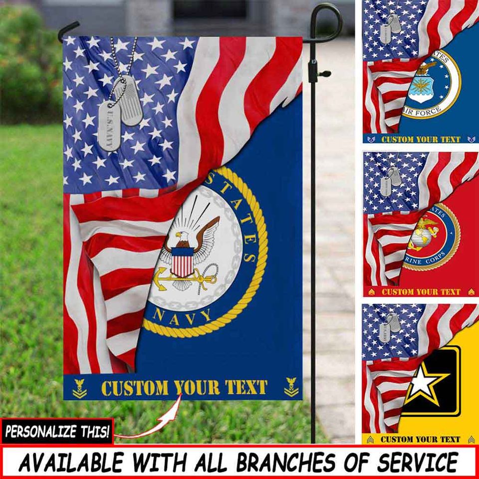 Personalized Military Garden Flag
