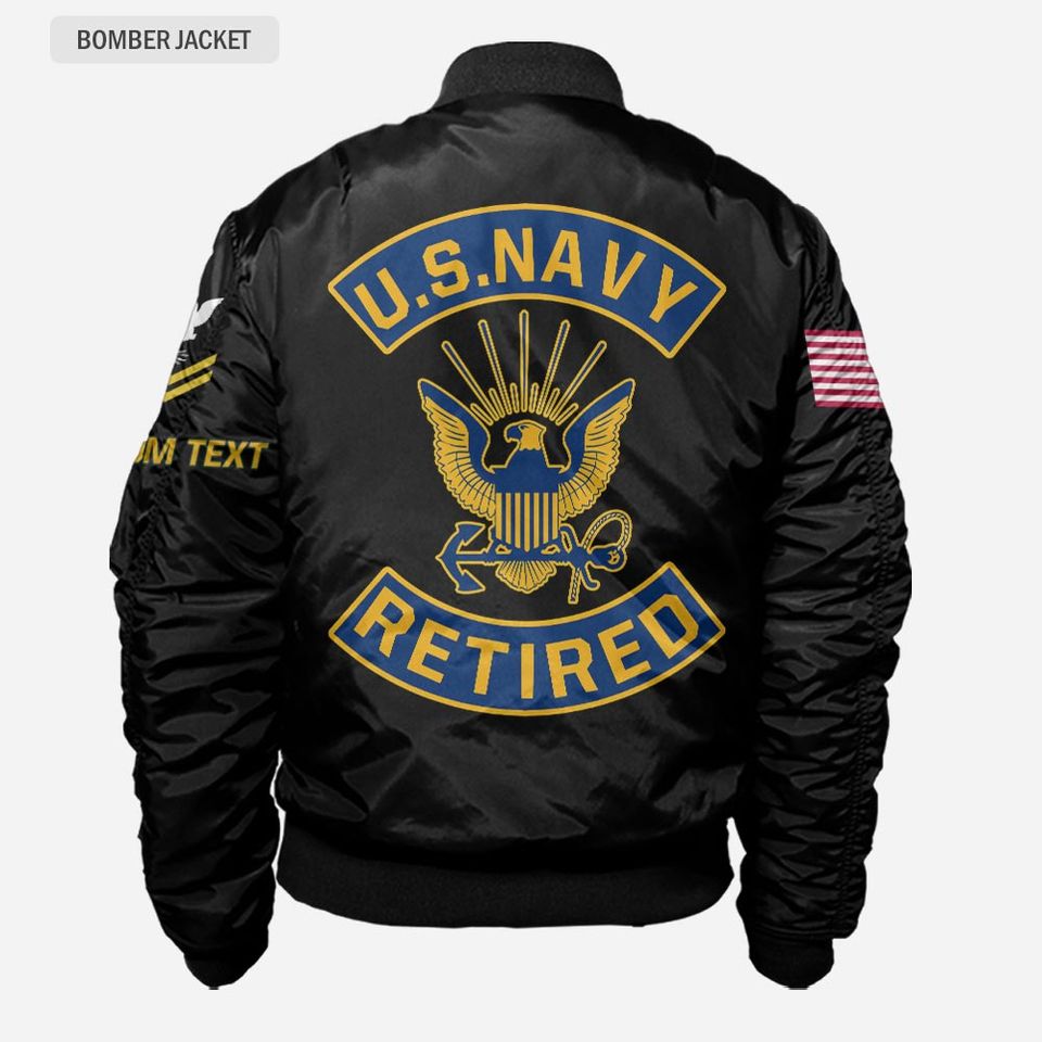 Customized US Navy Retired Bomber Jacket