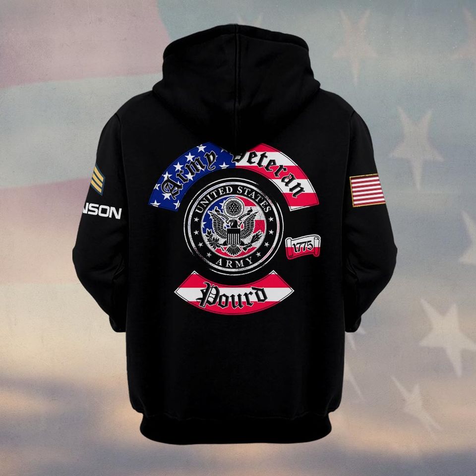 Customized US Veteran Proud 3D Hoodie