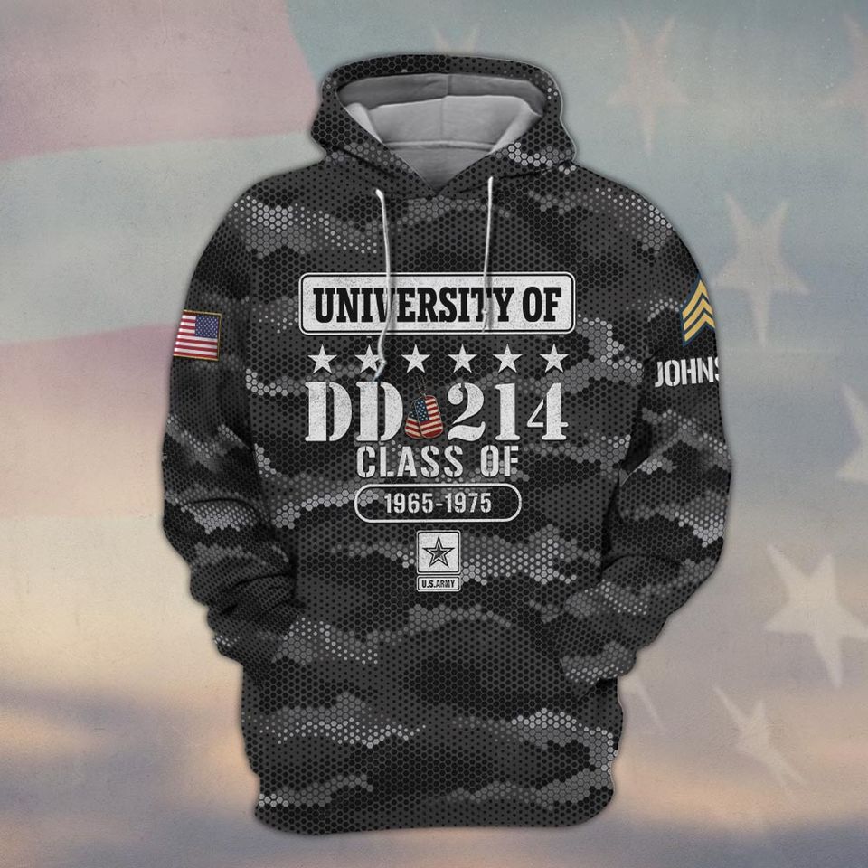 Customized U.S Veteran University Of DD-214 3D Hoodie