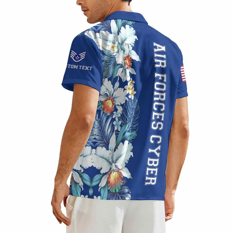 Customized United States USAF Command Hawaiian Short Sleeve Button Shirt