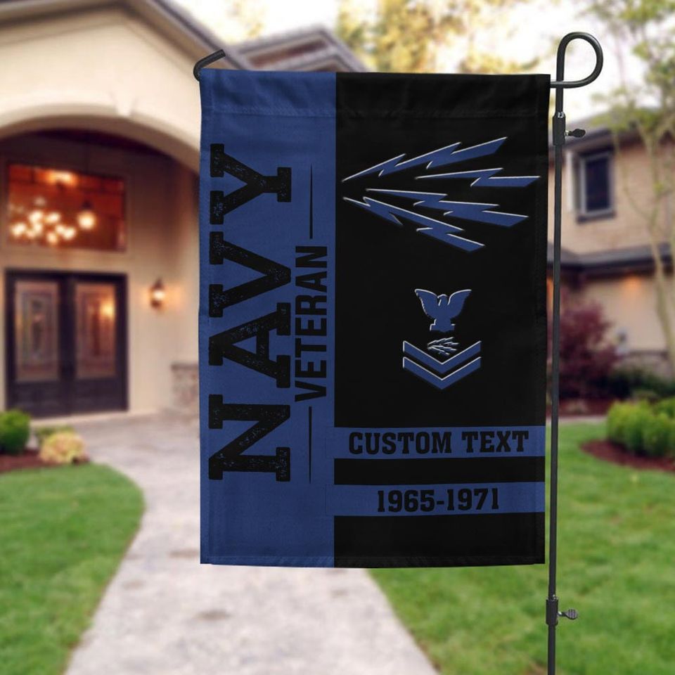 Customized US Navy Rating Veteran Proudly Served Garden Flags