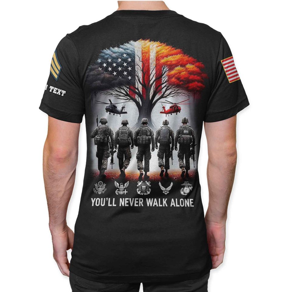 Veteran Custom T-shirt x “You’ll never walk alone” Apparel Shirts