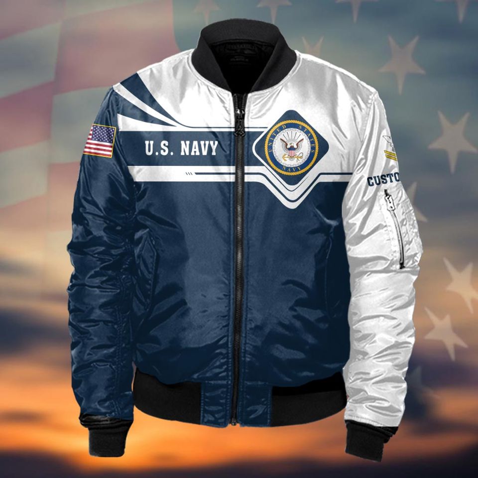 Customized U.S Navy Veteran Bomber Jacket
