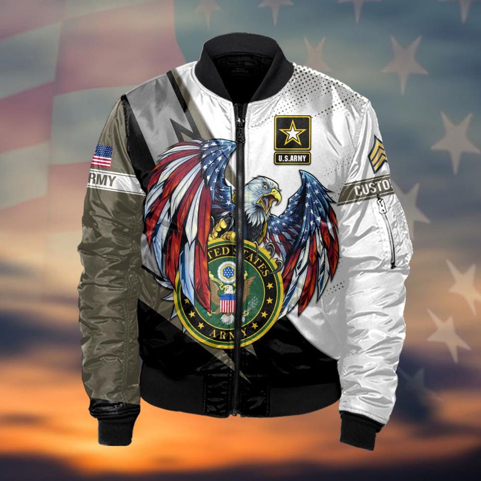 Customized US Army Veteran Bomber Jacket
