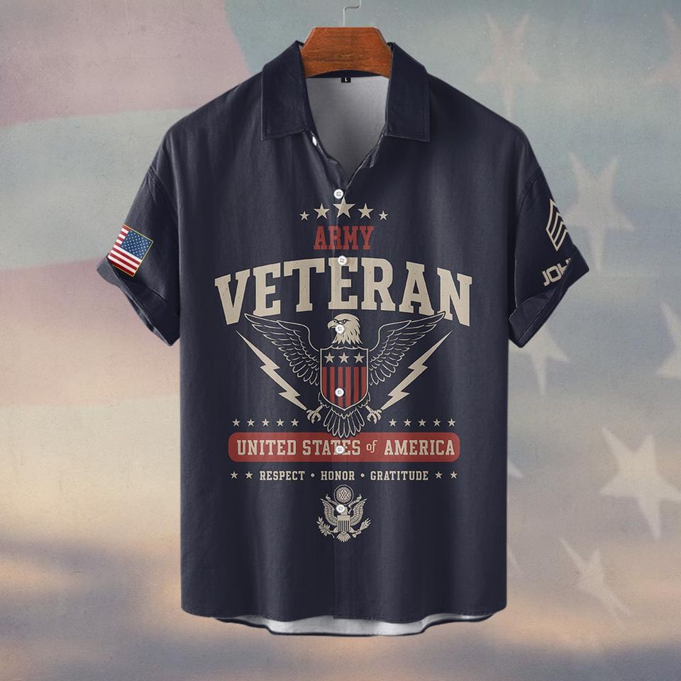 Customized U.S Veteran Hawaiian Shirt