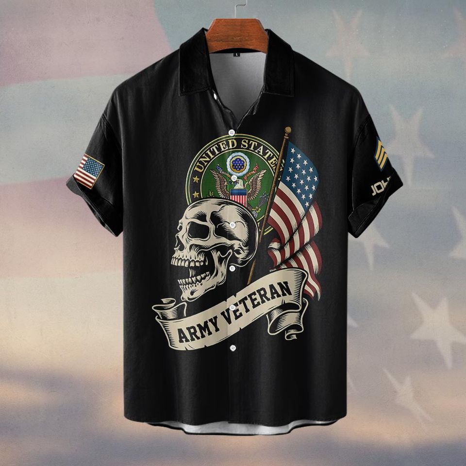 Customized US Veteran Proudly Served Hawaiian Shirt