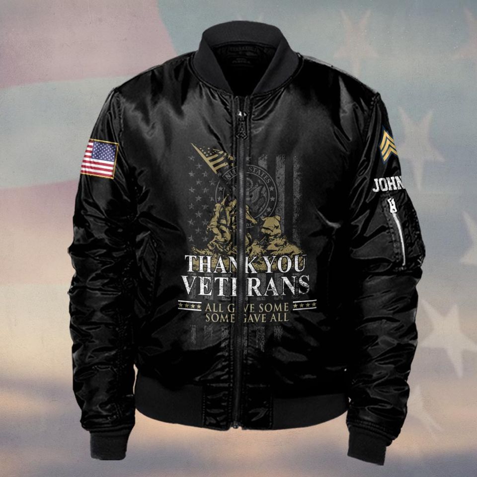 Thank You Veterans – All Gave Some Some Gave All Bomber Jacket