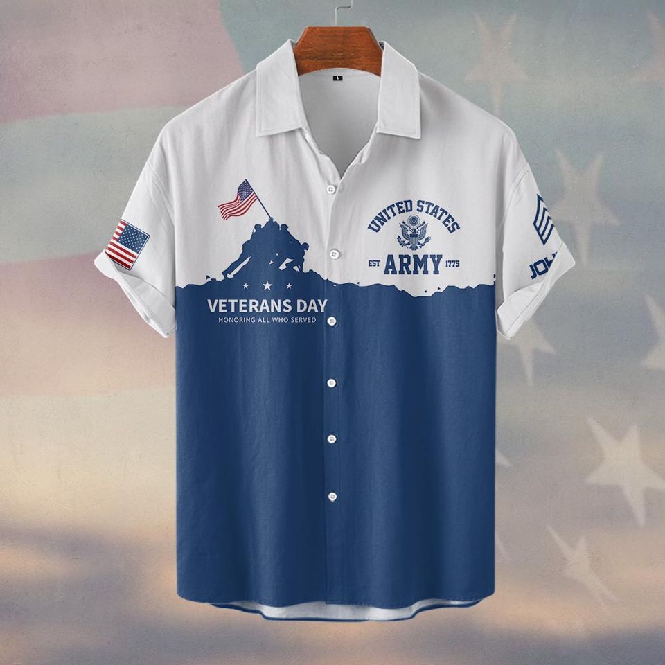 Customized U.S Veterans Day Hawaiian Shirt