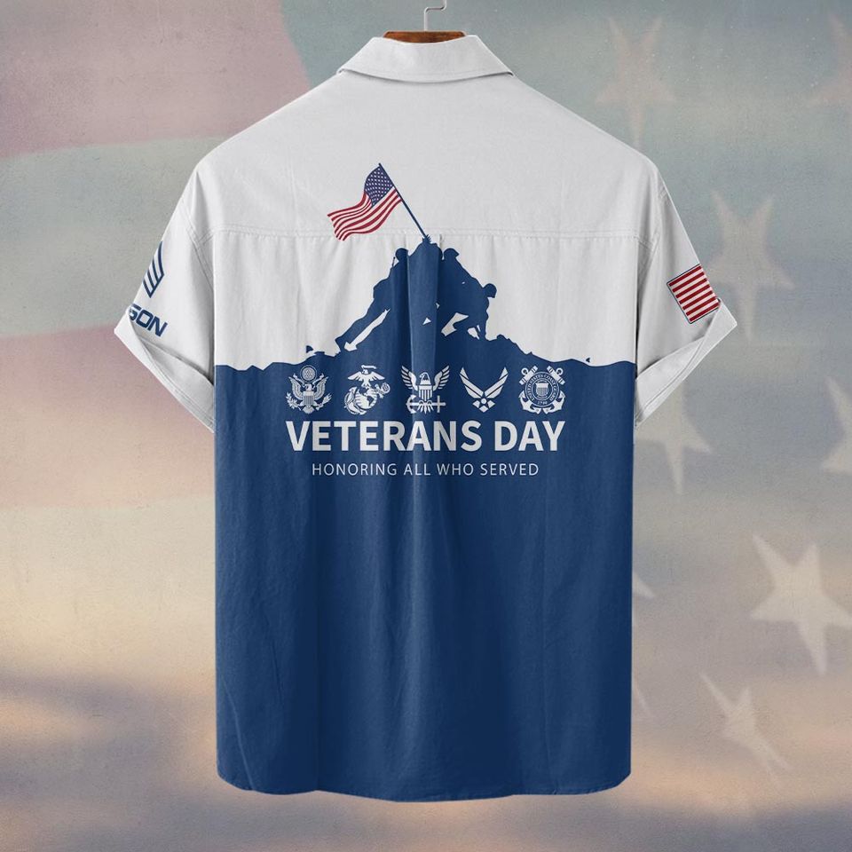 Customized U.S Veterans Day Hawaiian Shirt