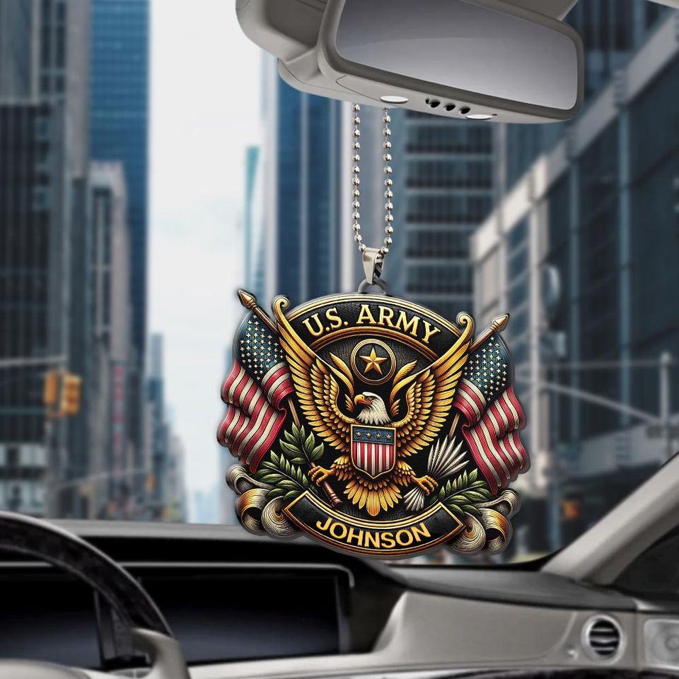 Customized U.S Veteran Acrylic Car Ornament