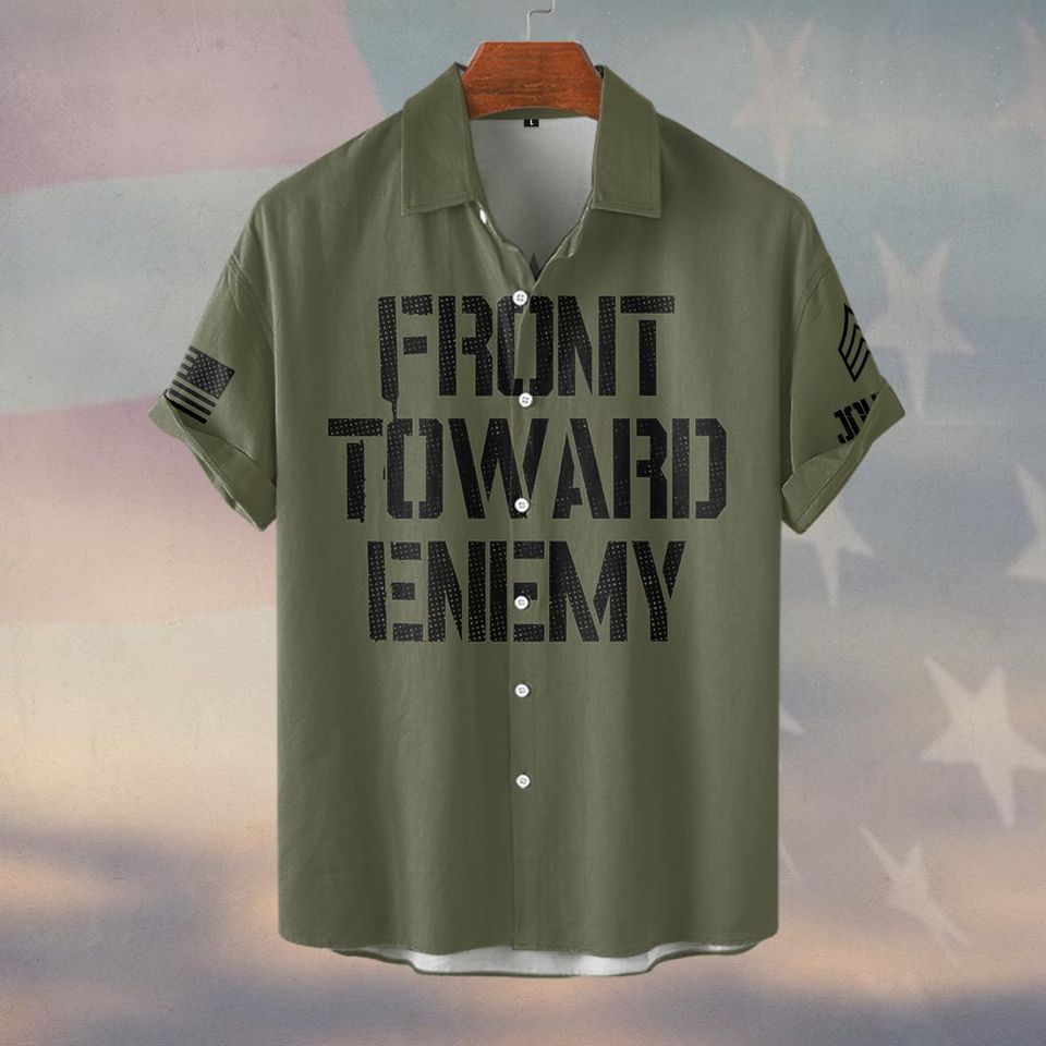 Customized US AM Front Toward Enemy Hawaiian Shirt