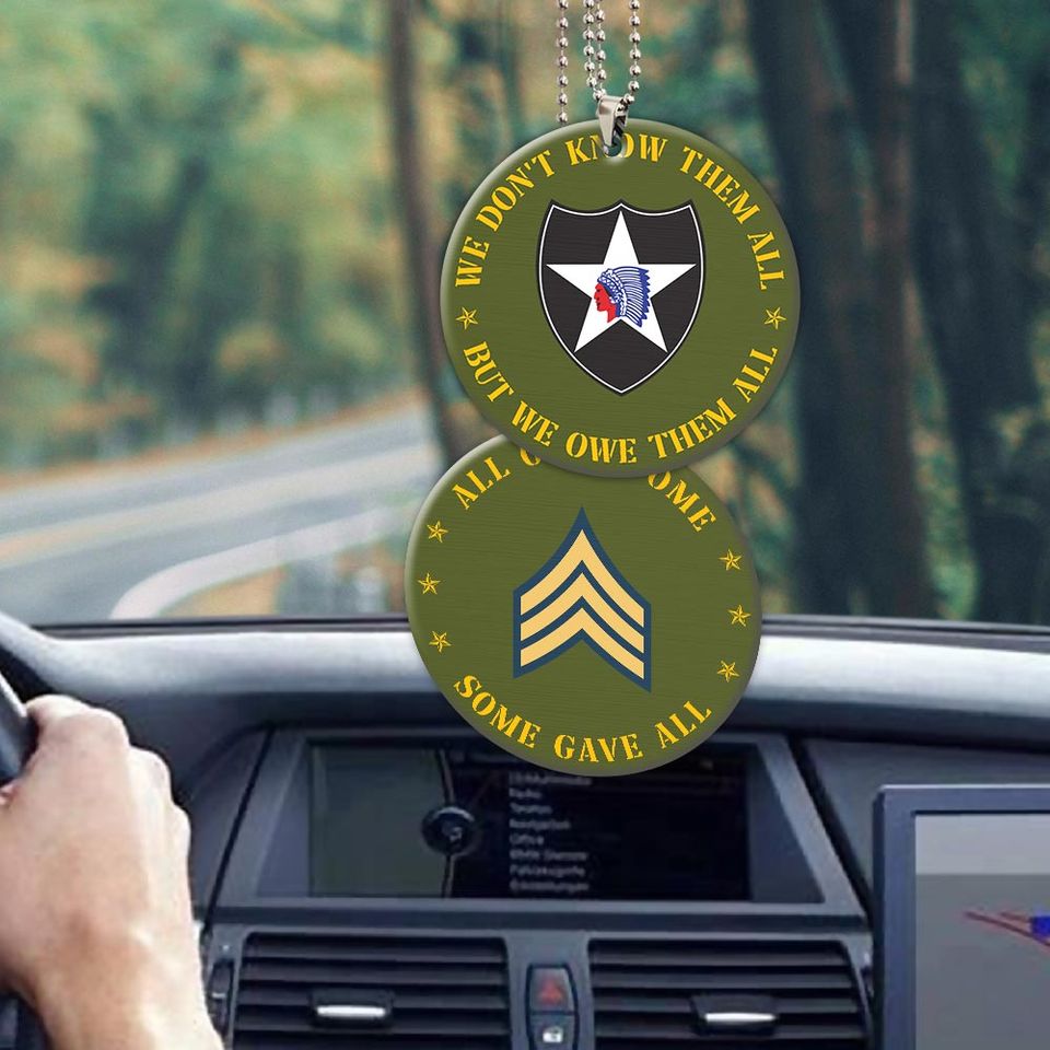 Personalized Army Division Acrylic Car Ornament